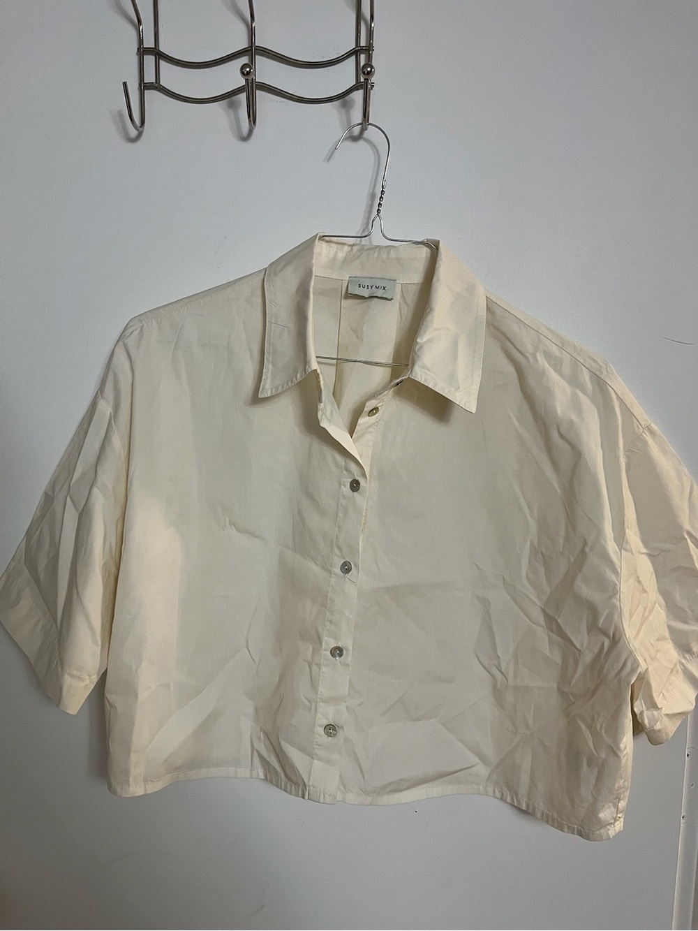 Susy Mix Cream Satin Top